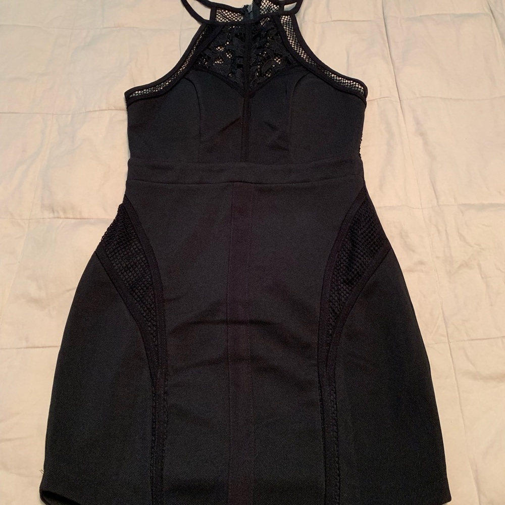 Lf black high neck dress